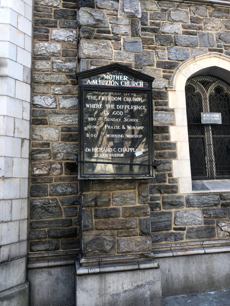 Mother AME Zion Church Sign